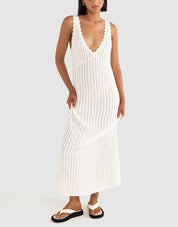Rhythm Scallop Knit Maxi Dress