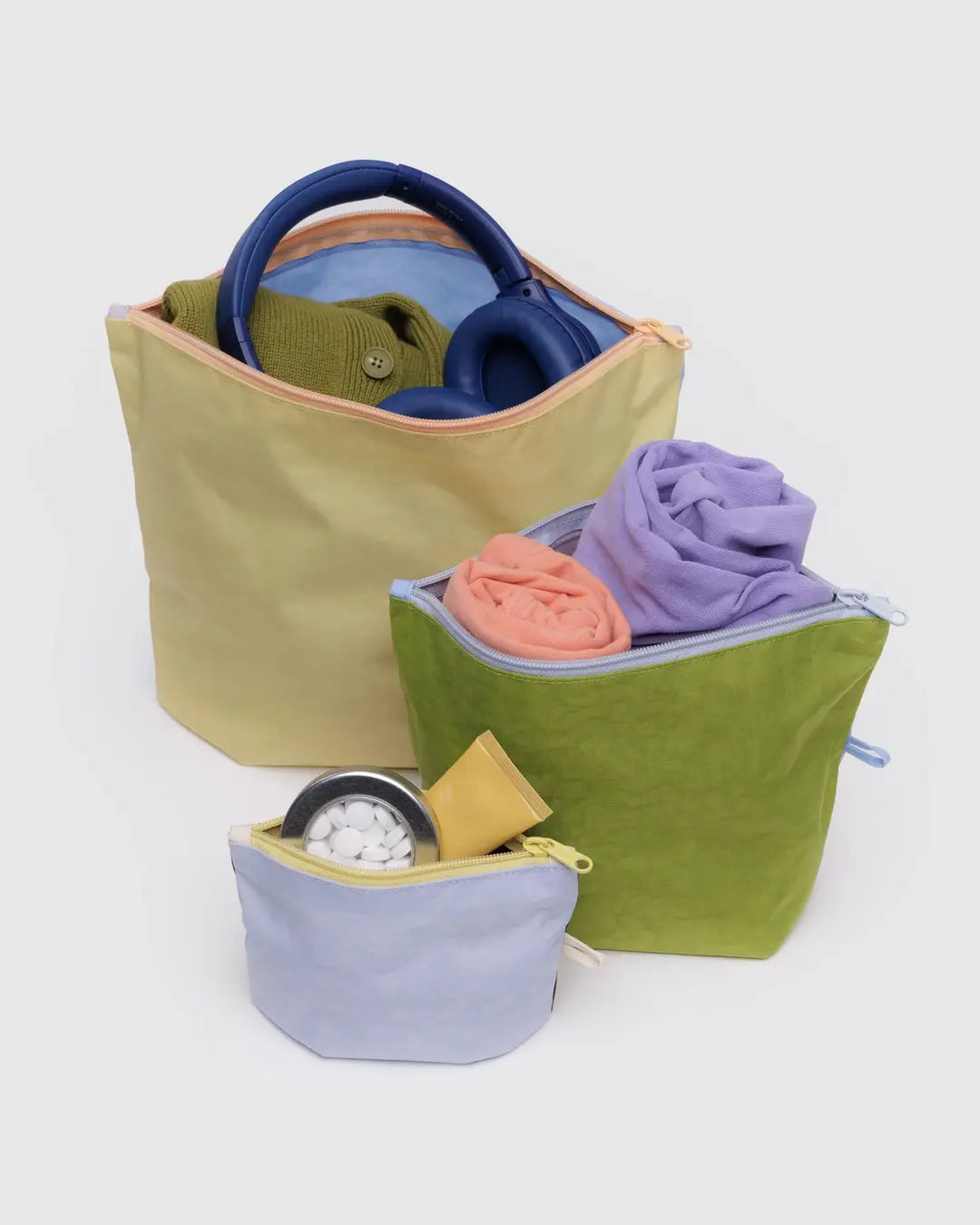 Baggu Go Pouch Set- Pastels Colorblock