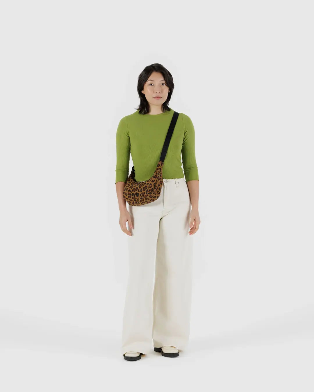 Baggu Small Nylon Crescent Bag- Leopard