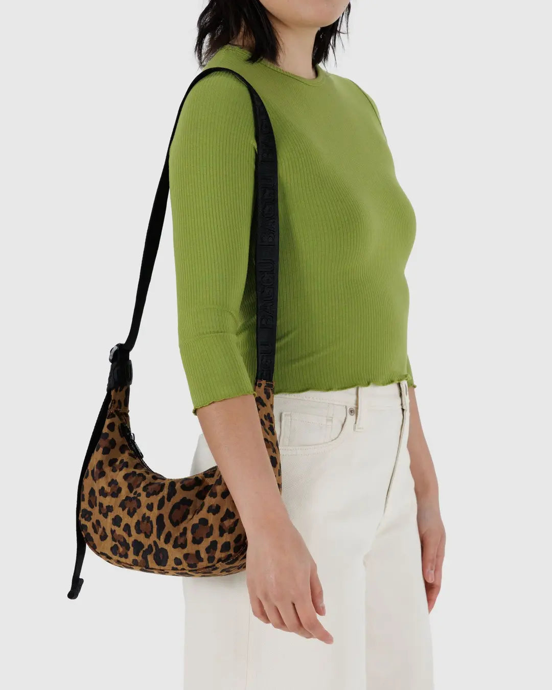 Baggu Small Nylon Crescent Bag- Leopard