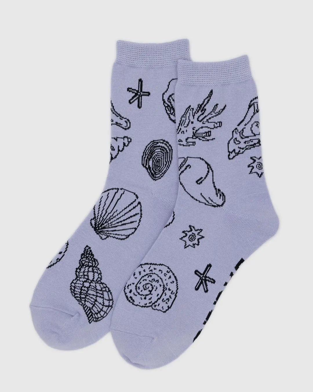 Baggu Crew Sock- Shells Light Blue