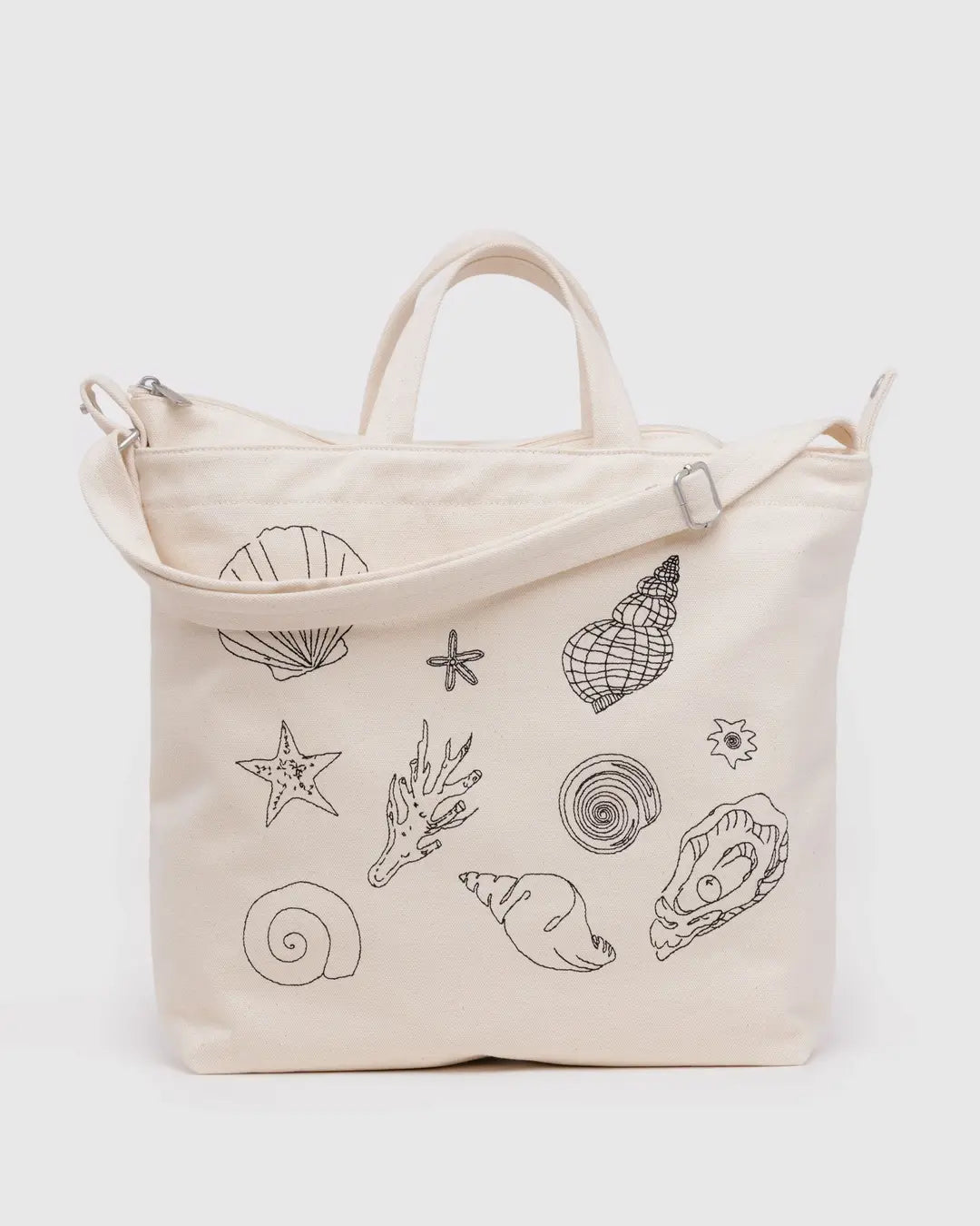 Baggu Horizontal Zip Duck Bag- Embroidered Shells