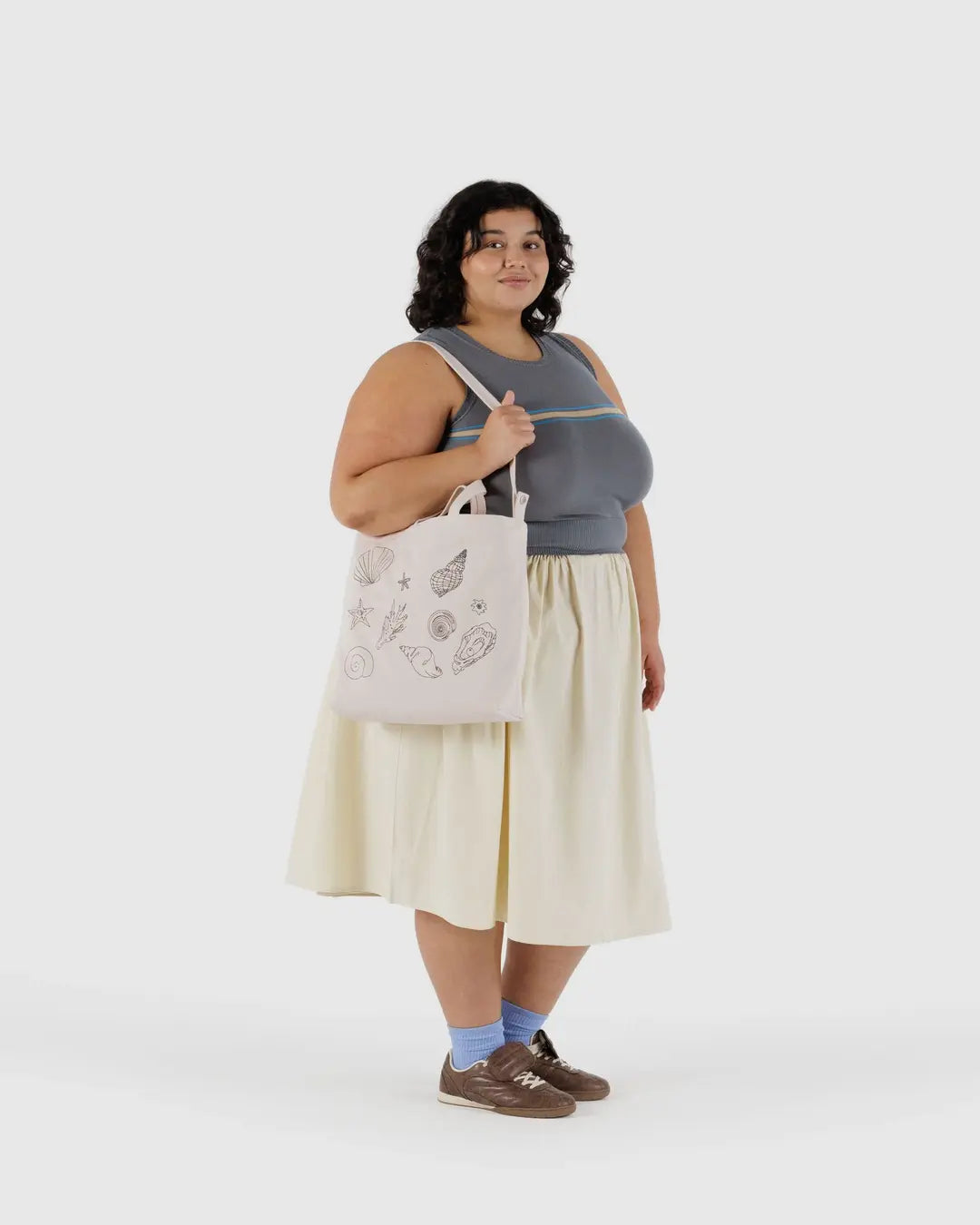 Baggu Horizontal Zip Duck Bag- Embroidered Shells