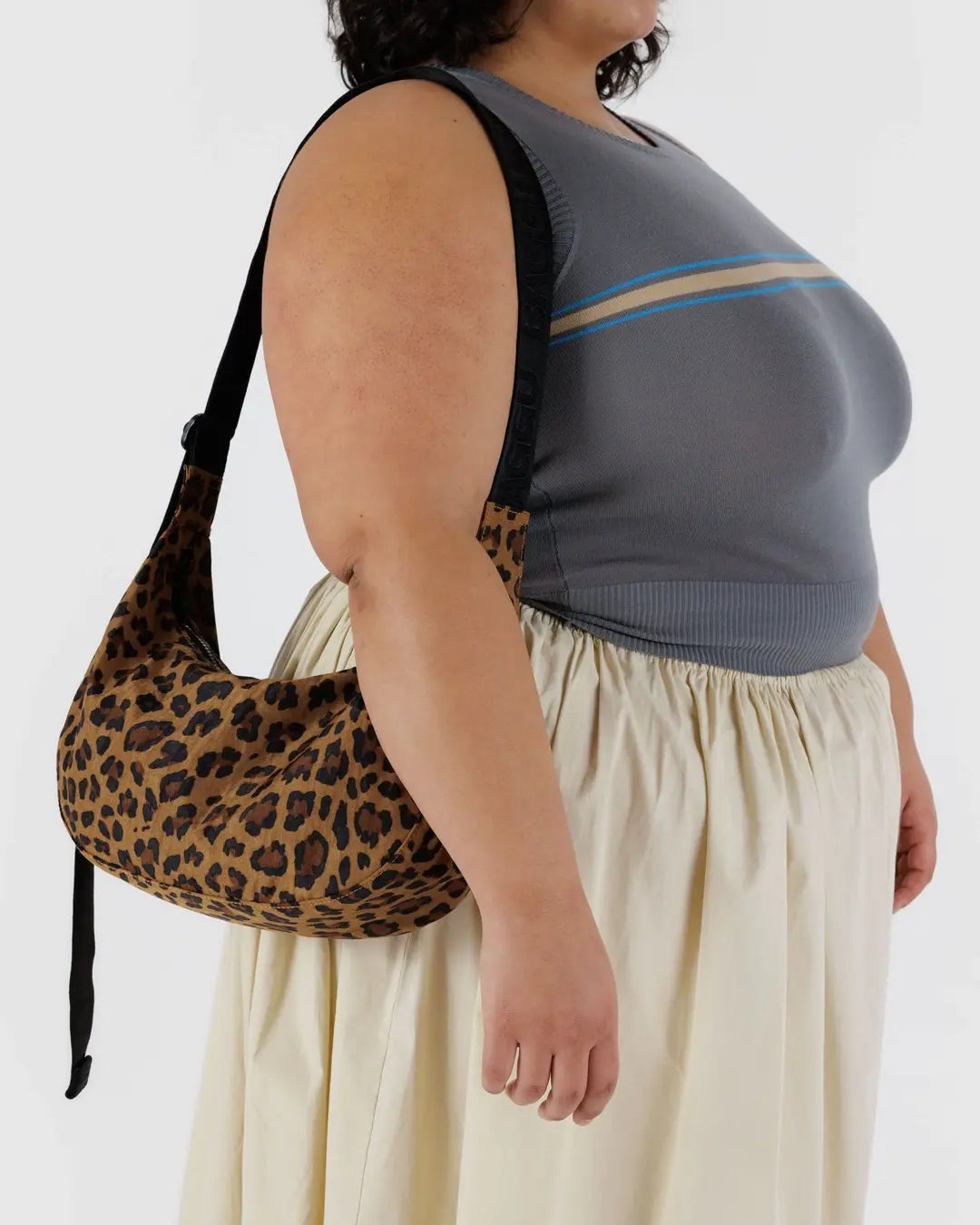 Baggu Medium Nylon Crescent Bag- Leopard | Collective Request 