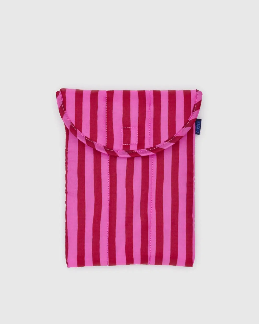 Baggu Puffy Tablet Sleeve- Pink & Red Painted Stripe