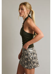 Halter Neck Top With Trim