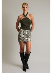 Halter Neck Top With Trim