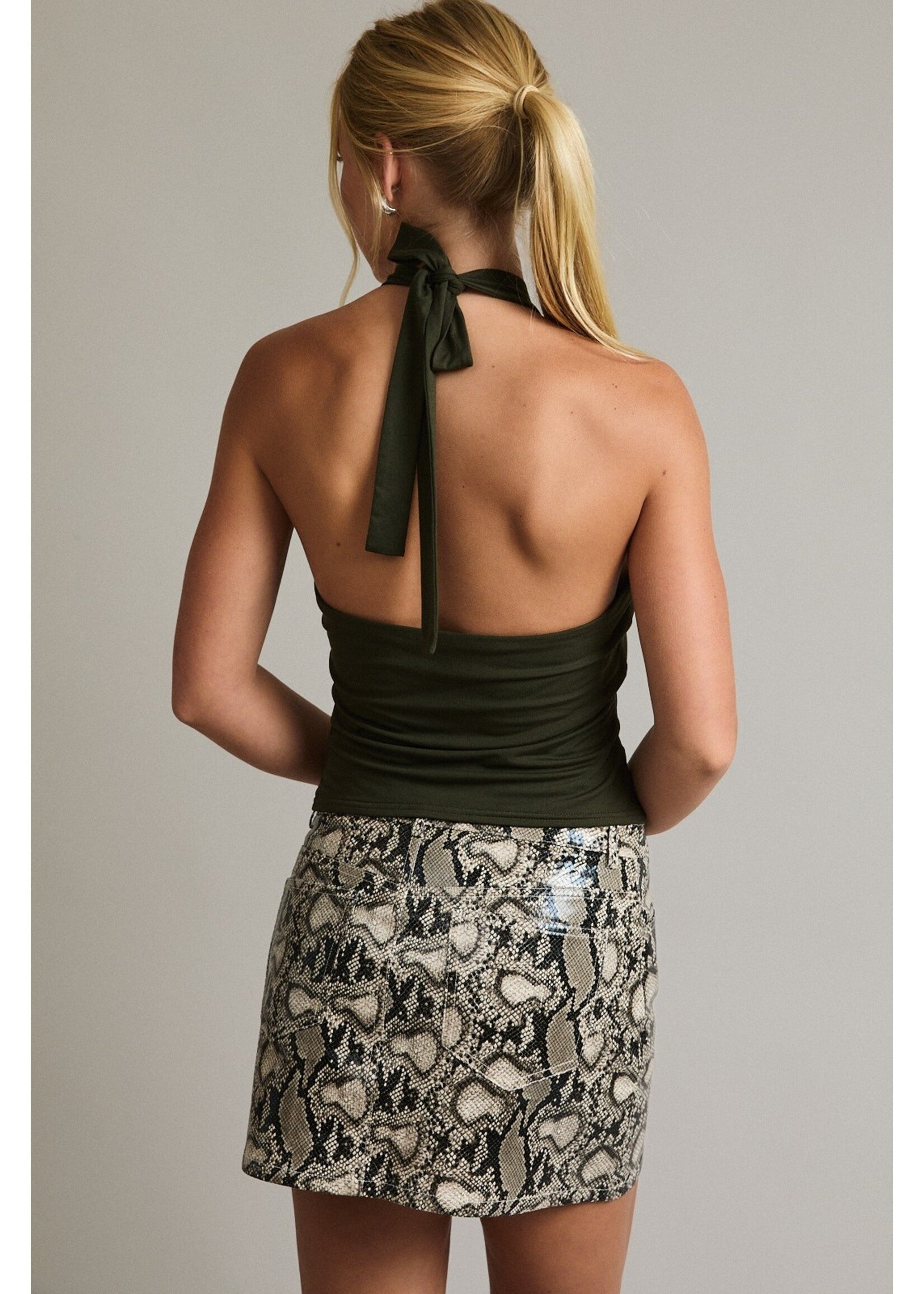 Halter Neck Top With Trim