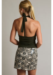 Halter Neck Top With Trim