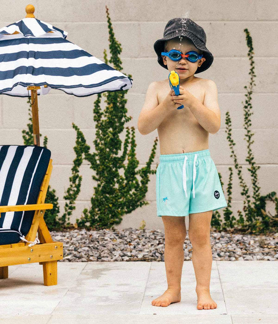 Duvin Teal Palm Swim Short - Kids | Men Collective