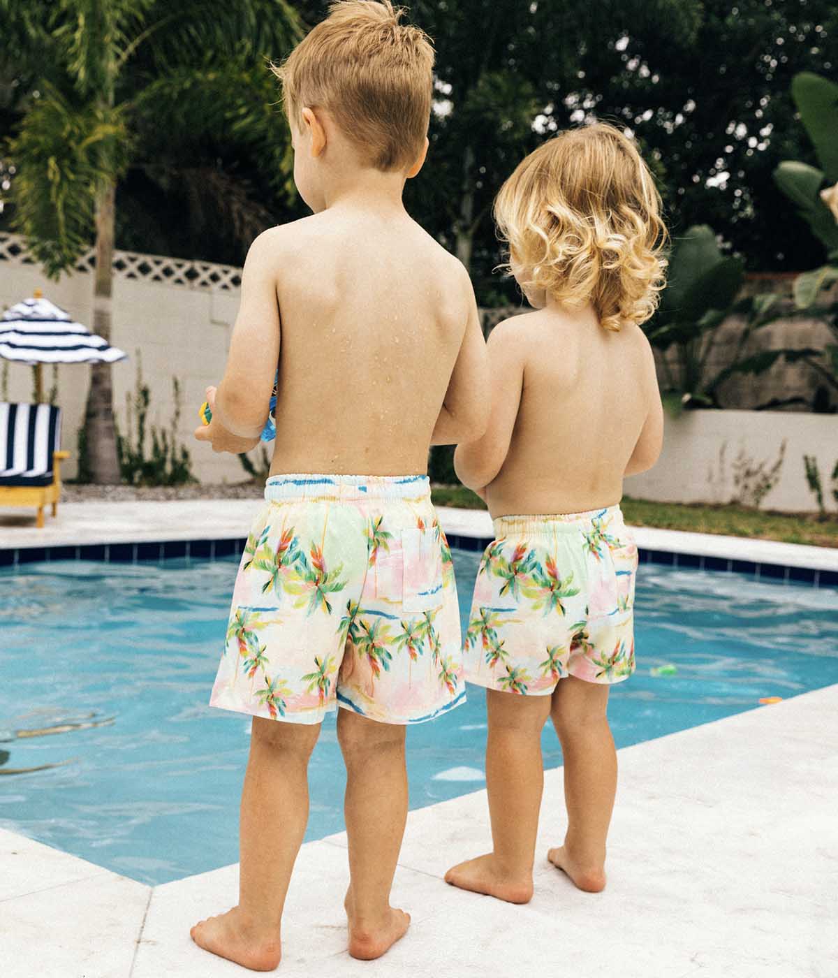 Duvin Pastel Palmy Swim Short - Kids | Men Collective