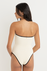 Rhythm Essential Rib Contrast One Piece Cream | Collective Request 