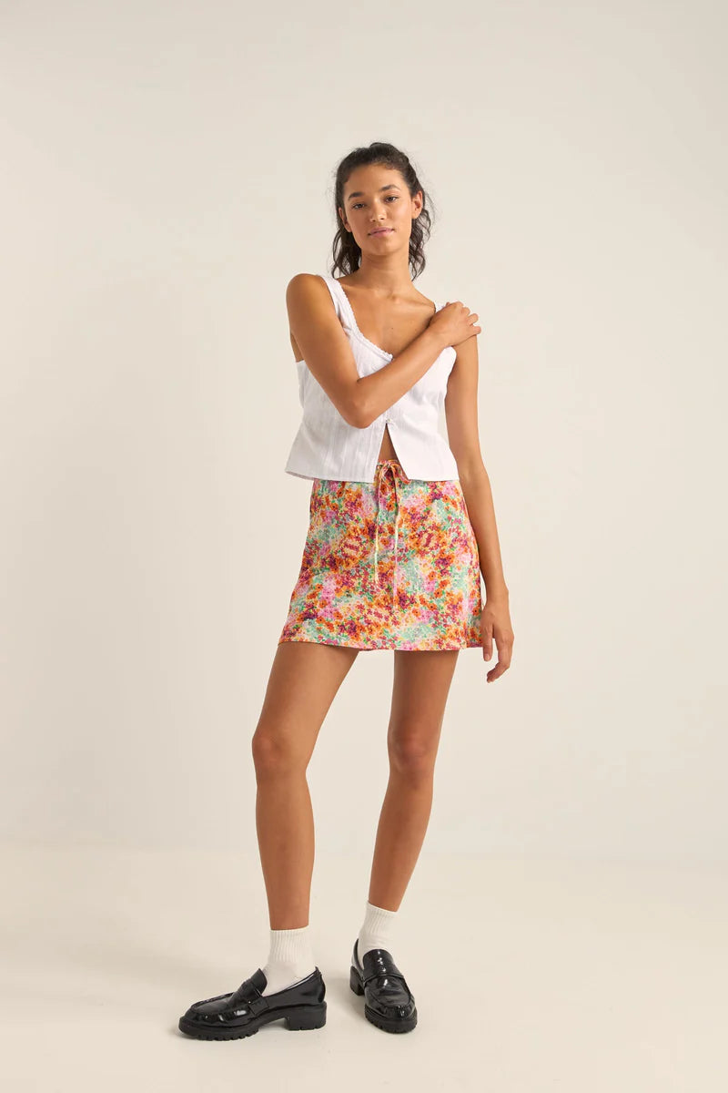 Rhythm Sierra Floral Bias Cut Mini Skirt | Collective Request 