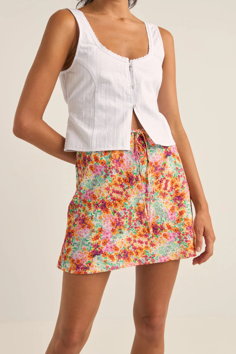 Rhythm Sierra Floral Bias Cut Mini Skirt | Collective Request 