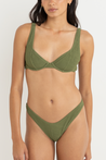 Rhythm Essential Rib Underwire Olive Top | Collective Request 