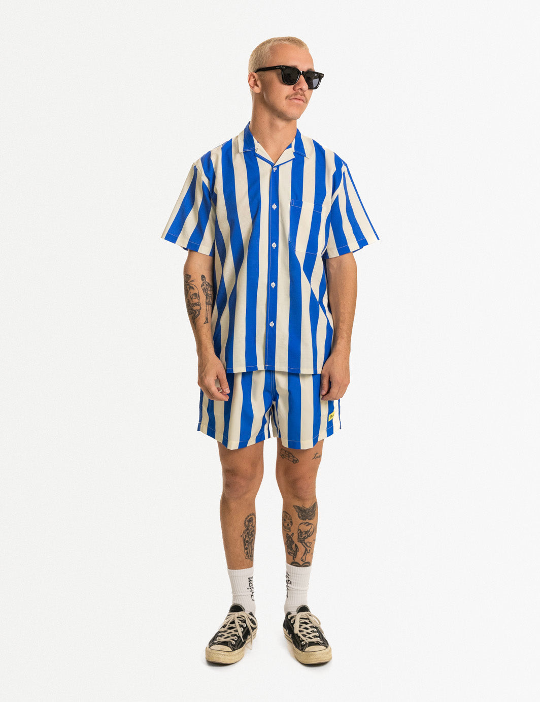 Duvin Travel Leisure Stretch Buttonup-Blue