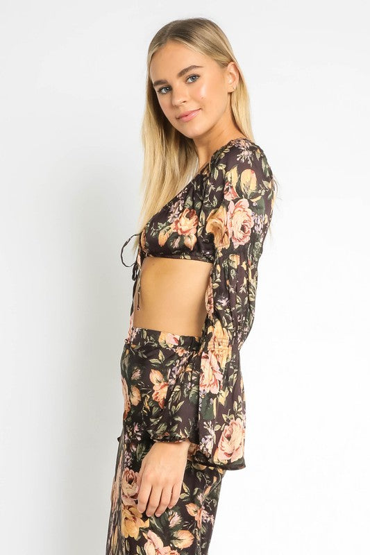 Vintage Rose Sweetheart Cropped Top