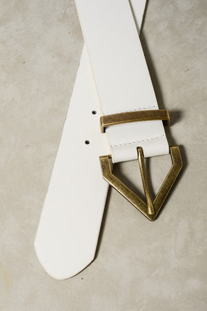 White Diamond Pointed Buckle Belts