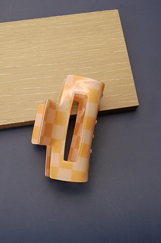 Peach Checker Hair Claw Clips | Collective Request 
