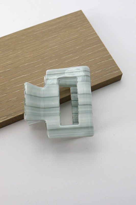 Blue Modern Cellulose Square Hair Claw Clips | Collective Request 