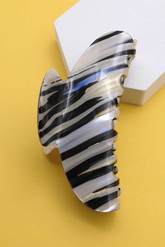 Black Jumbo Stripe Acetate Hair Claw Clips | Collective Request 