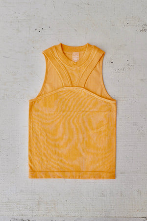 Orange Ribbed Rayon Racer Front Tank | Collective Request 